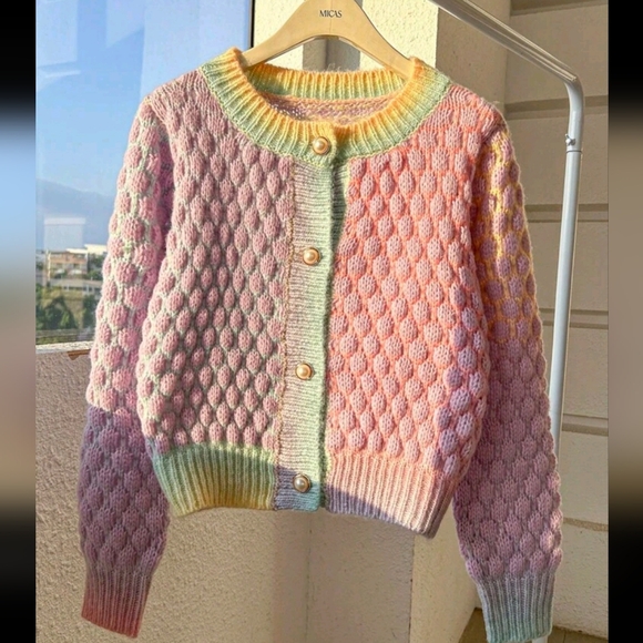 Jackets & Blazers - Privé Casual Mixed Fabric Cardigan, Random Yarn Color, Autumn/Winter